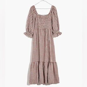 Madewell Lucie smocked gingham dress XS
